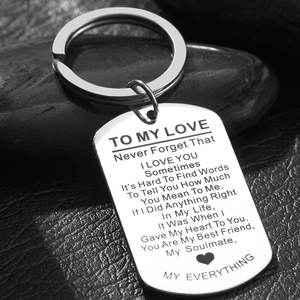 To My Love Gravierter Edelstahl Schlüsselanhänger Seelenverwandter Geschenk Freund Ehemann Polierter Militäranhänger
