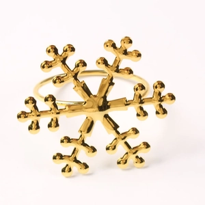 Snowflake Napkin Rings Metal Alloy Shiny Christmas Wedding Dinner Party Table Decoration Festive Accessory Ornament