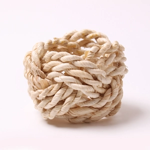 Handwoven natural bamboo fiber napkin rings for dining table home decor sets
