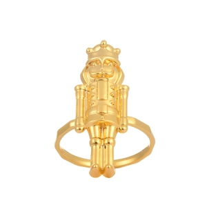 Nutcracker soldier gold napkin ring creative metal table decoration for holiday dining