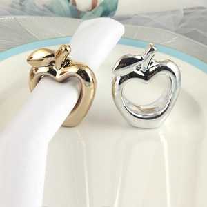 Portatovaglioli in Metallo a Forma di Mela Cuore Uccello Oro Argento Oro Rosa Fibbia per Tovaglioli Galvanizzata per Matrimonio Festa Cena