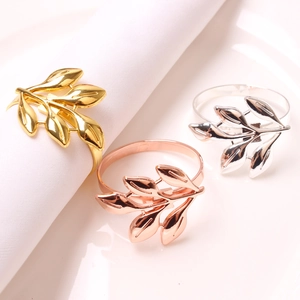 Leaf Branch Napkin Rings Metal Alloy Decorative Buckles For Hotel Wedding Dinner Table Decoration