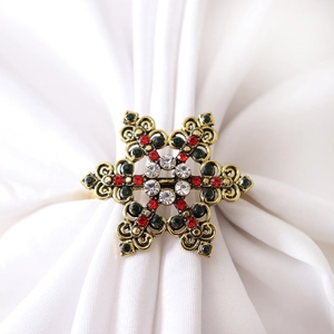 Portatovaglioli A Fiocco Di Neve Lega Strass Cavo Retro Design Per Decorazione Tavola Cena Matrimonio Natale
