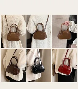Detailed views of vintage Boston bag shown in various colors and carrying styles