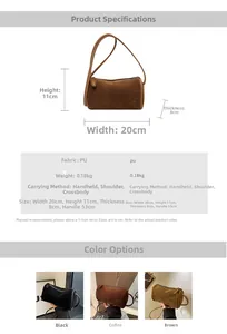 Detailed size chart and multi-color options for the frosted Boston cylinder bag