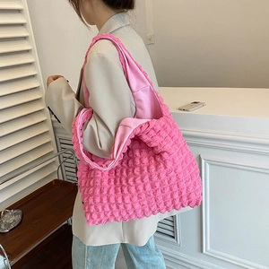 Sac à Bandoulière Femme Froncé Texture Bulle Grande Capacité Sac Fourre-tout Cloud Hobo en Tissu Léger Sac à Main Quotidien