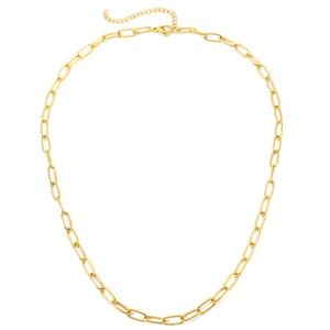 Collana a catena a graffetta dorata per uomo in acciaio inossidabile con chiusura a moschettone