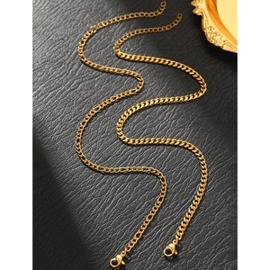 Bohemian gold stainless steel double layered anklet with curb chain and lobster clasp
