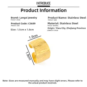 Detailed close-up of wide textured 18K gold plated stainless steel ring showing bark pattern
