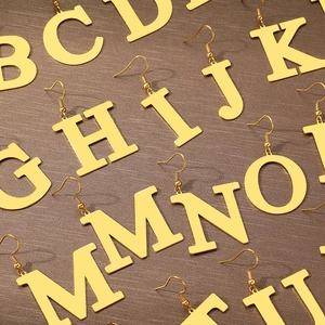 18k gold plated stainless steel letter earrings for women in alphabet style
