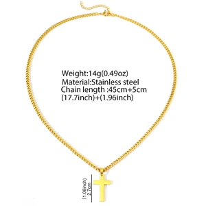Collana con ciondolo a croce in acciaio inossidabile dorato con catena cubana