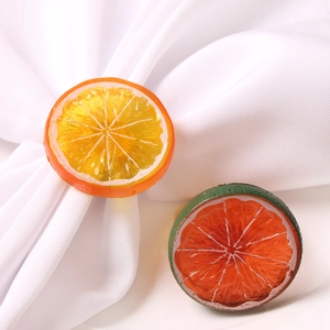 Artificial Lemon Orange Slice Napkin Rings Realistic Fruit PP Resin Table Decoration For Summer Dinner Party Wedding Banquet