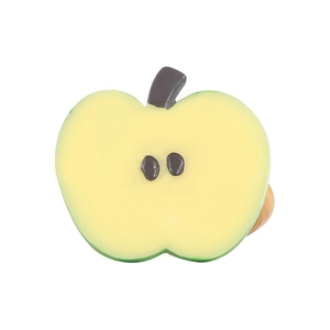 Realistic apple slice napkin ring with green gradient finish for table decor
