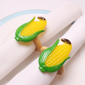 Portatovaglioli Pastorale Simulazione Frutta Verdura In Lega Resina Legno Decorativo Tovagliolo Fibbia Per Tavolo Da Pranzo Matrimonio Festa Decorazione