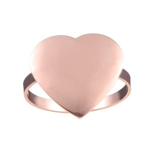Polished rose gold heart shaped napkin ring for elegant Valentine dinner table decor