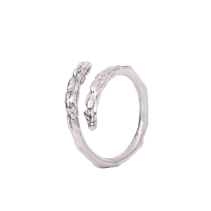 Silver napkin ring with artistic lava texture for elegant wedding and hotel table decor