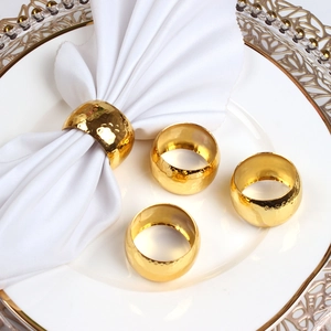Hammered Gold Napkin Rings Metal Drum Shape Decorative Buckles For Hotel Wedding Dinner Party Table Decoration Modern Style