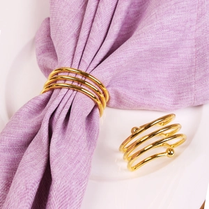 Modern Metal Spring Napkin Rings Spiral Semi-Circular Napkin Holder For Wedding Hotel Party Table Decoration Accessories