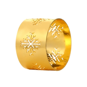 Golden snowflake cutout napkin ring for Christmas and wedding table decoration