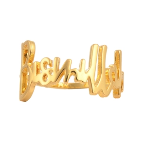 Golden zinc alloy Bismillah napkin ring with elegant artistic lettering for table decor