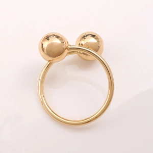 Elegant gold double ball open napkin ring with mirror finish for wedding table decor