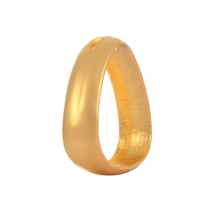 Minimalist triangular golden zinc alloy napkin ring with matte finish for table setting