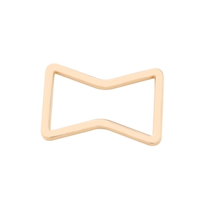Elegant geometric bow-shaped metal napkin ring in rose gold finish for hotel table decor