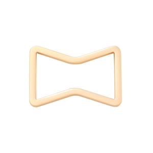 Macro detail of rose gold geometric napkin ring with polished metal plating finish