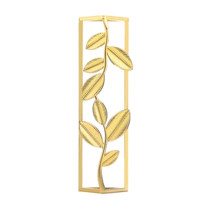 Modern gold metal leaf frame napkin ring with elegant vine design for table decor
