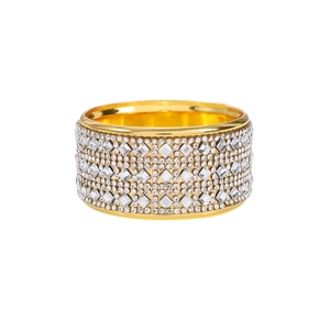 Golden napkin ring with full rhinestone inlay for elegant hotel table decoration