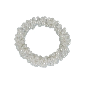 Elegant white pearl napkin ring with glossy finish for wedding and hotel table settings