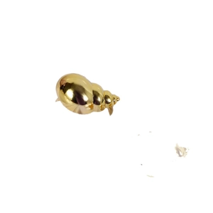 Polished gold conch napkin ring from the ocean series on a clean white background