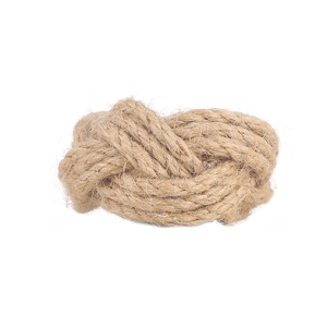 Detailed close-up of the natural jute woven texture on a rustic napkin ring