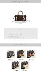 Detailed size specifications for vintage PU shoulder bag with silk scarf handle