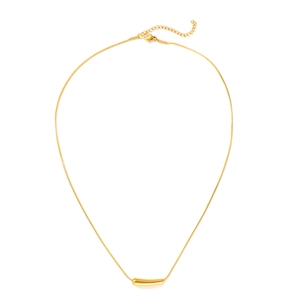 Collier maille serpent en acier inoxydable doré avec un pendentif barre géométrique