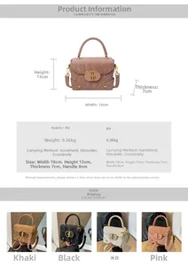 Size guide for fashionable PU leather crossbody bag with marble texture and dimensions