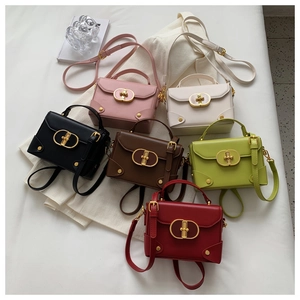 Mini square handbags in multiple colors with metallic CD clasps and top handles