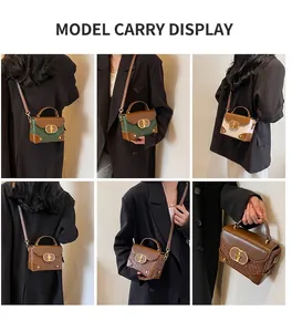 Detail shots of various mini crossbody bags in snake skin and woven texture styles