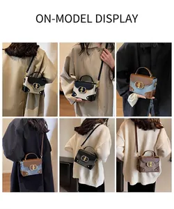 Fashionable crossbody square bags in multiple colors featuring stylish metal ring buckles