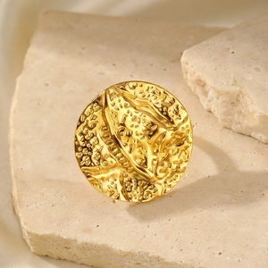 Golden hammered texture hoop earrings for women with elegant wrinkled design and shine