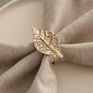 Leaf Napkin Rings Zinc Alloy Metal Leaf Shaped Buckles For Wedding Table Decoration Hotel Party Supplies