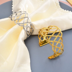 Moderner Serviettenring Metallgeflecht Zinklegierung Hohler Serviettenhalter Für Hochzeit Hotel Bankett Abendessen Tischdekoration