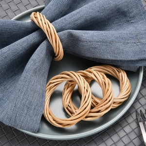 Rattan Napkin Rings Handwoven Natural Rustic Table Decoration For Wedding Dinner Party Boho Style Home Accessories