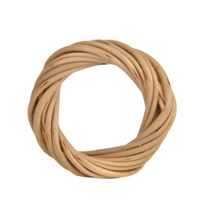 Handcrafted natural rattan napkin rings in a minimalist circular woven vine design