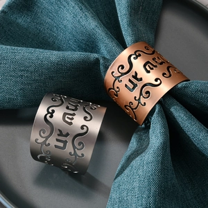 Hollow Out Zinc Alloy Napkin Rings Elegant Metal Holders For Wedding Banquet Table Decoration Western Style Open Design