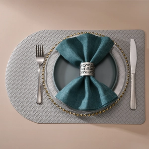 Modern silver hollow napkin ring with Hebrew engraving for elegant table settings
