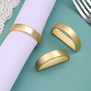 Modern Minimalist D-Shaped Napkin Rings Metal Zinc Alloy Matte Finish For Hotel Wedding Table Decor Dinner Party