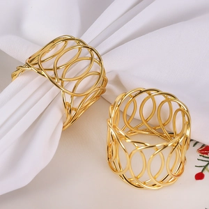 Metal Napkin Rings Braided X Shaped Hollow Out Zinc Alloy Table Decoration Banquet Wedding Elegant Holder