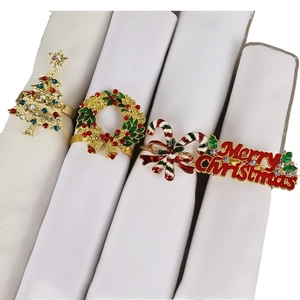 Set portatovaglioli natalizi con ghirlanda di strass albero e bastoncino di zucchero