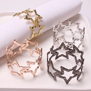 Hollow Star Napkin Rings Zinc Alloy Metal Buckles For Christmas Wedding Party Table Decoration Restaurant Starry Style